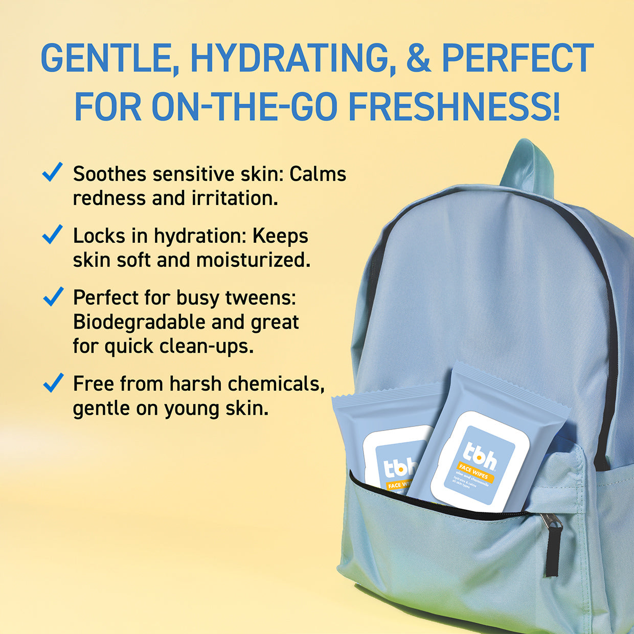 tbh® kids gentle face wipes