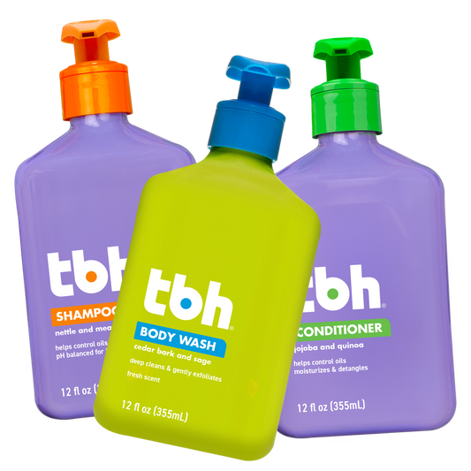 tbh® kids shampoo, conditioner & body wash kit - 3 in 1